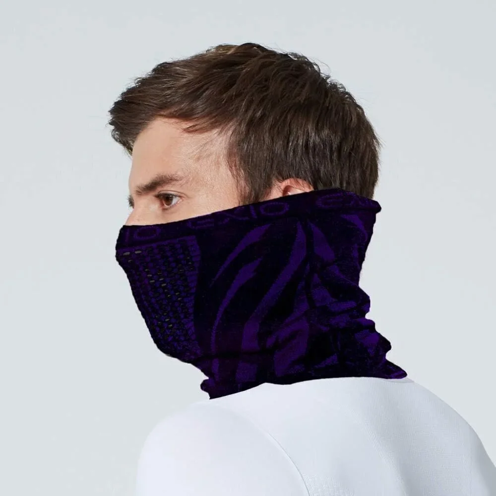 Men's Black/Purple Winter Neck Warmer Gaiter Balaclava Windproof Ski Face Mask